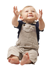 Fototapete - child on white