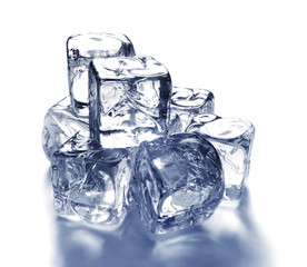 Poster - ice cubes on white background