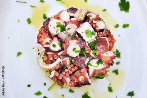 Fotografie, Obraz Insalata Fresca e Sana. Polpo e PURE di patate
