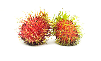 Rambutan is a fruit with sweet red shell