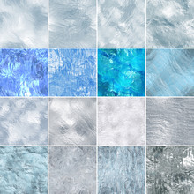 Seamless Ice Snow Textures Set. Abstract Winter Backgrounds