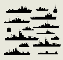 Silhouettes Of Warships