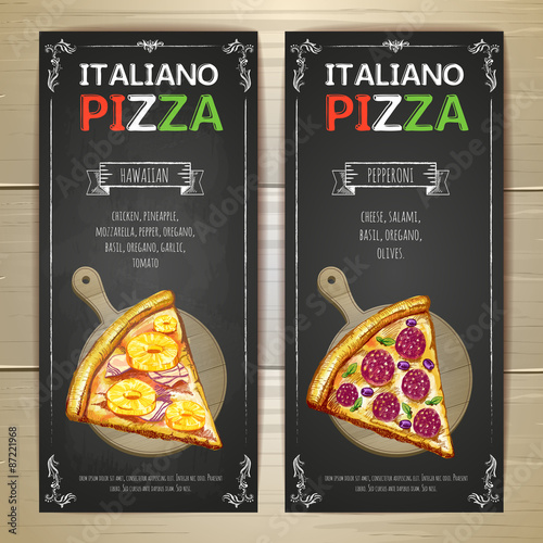 Obraz w ramie Set of pizza menu banners