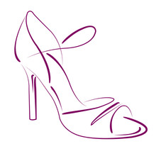 Elegant Sketched Woman S Shoe. 