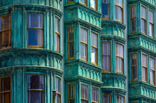 Old Green Building Faced In San Francisco -