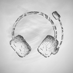 Poster - headphones icon