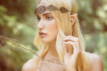 Fantasy Beautiful Elf Girl In Woods