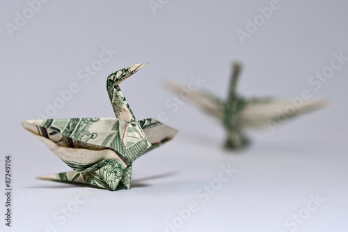 Origami Crane From A Money Note Buy This Stock Photo And