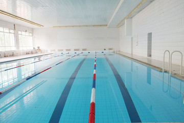 Empty public swimming pool