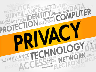 Poster - PRIVACY word cloud, business concept