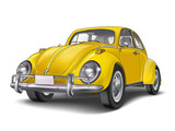 veteran classic small yellow car