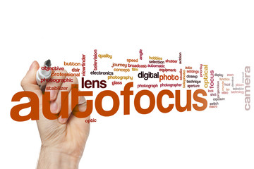 Autofocus word cloud concept