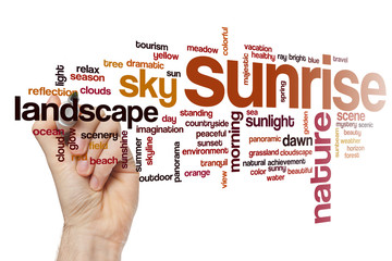 Wall Mural - Sunrise word cloud concept