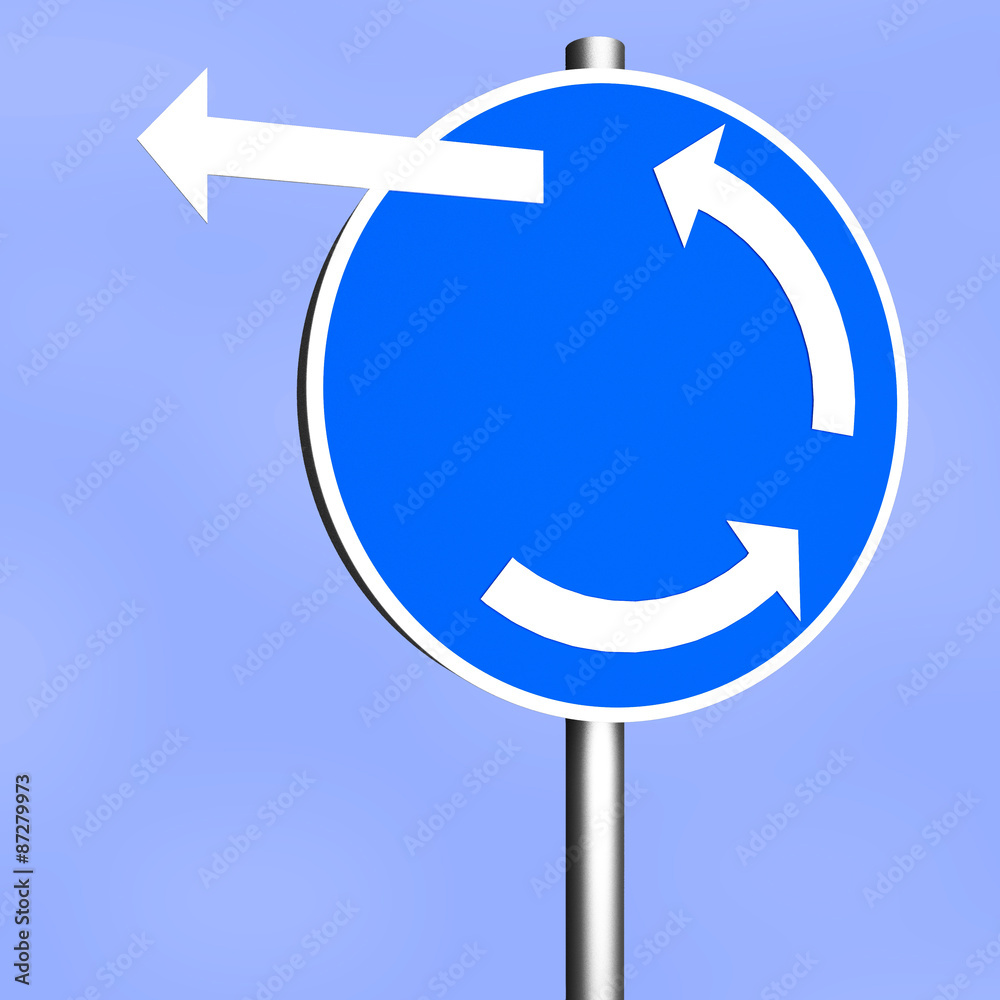 Changing Direction Sign Sign roundabout with direction change Stock Illustration | Adobe Stock
