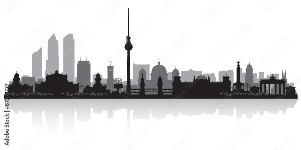 Berlin Germany city skyline silhouette - obrazy, fototapety, plakaty 
