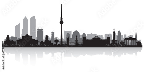 Berlin Germany city skyline silhouette Wallpaper Mural