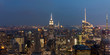 New York city, United States. Panoramic view of Manhattan skyline and buildings at night