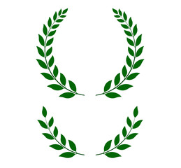 green laurel wreaths - vector illustration 