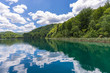 A wonderfil landscape on the lake Kozjak with reflection.
