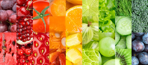Naklejka na szybę Color fruits, berries and vegetables
