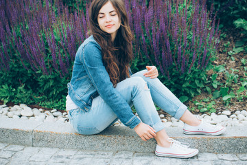 Wall Mural - fashion portrait of a modern girl