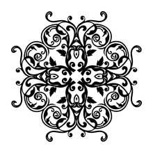 Ornament Black White Card With Mandala.