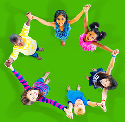Wall Mural - Children Kids Cheerful Unity Diversity Concept