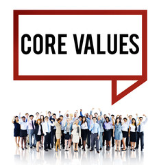 Sticker - Core Values Core Focus Goals Ideology Main Purpose Concept