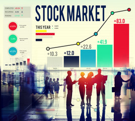 Wall Mural - Stock Market Graph Growth Improvement Concept