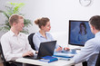 Businesspeople and video conference