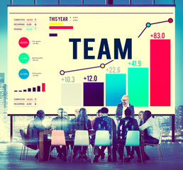 Wall Mural - Team Teamwork Corporate Data Analysis Concept