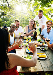 Friends Friendship Outdoor Dining People Concept