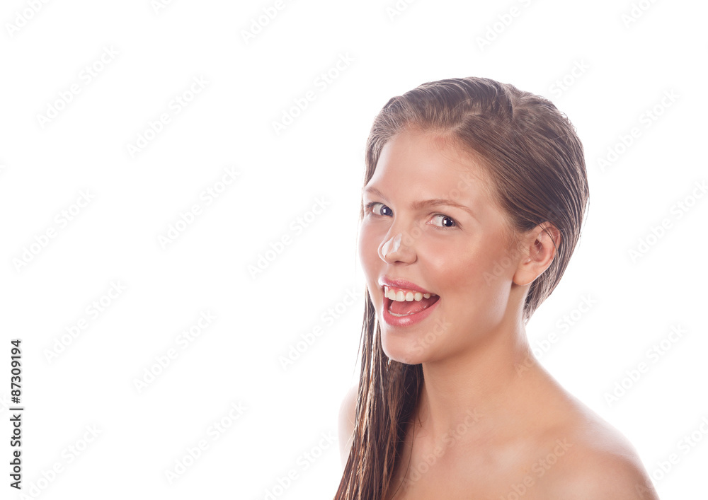 nude young girl 2017 Teen girl with nude makeup laughing. の Stock フォト | Adobe Stock