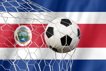 Wall Mural - Costarica flag and soccer ball