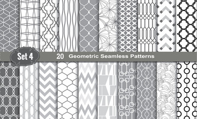 Wall Mural - geometric seamless patterns., pattern swatches included for illustrator user, pattern swatches inclu