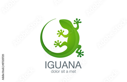 Lizard Logo design vector template. Iguana icon illustration...S Poster Mural XXL