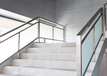 White Stairs In Modern Office