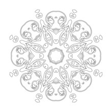 Ornament Black White Card With Mandala.