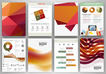 Wall Mural - Red and orange backgrounds and abstract concept infographics