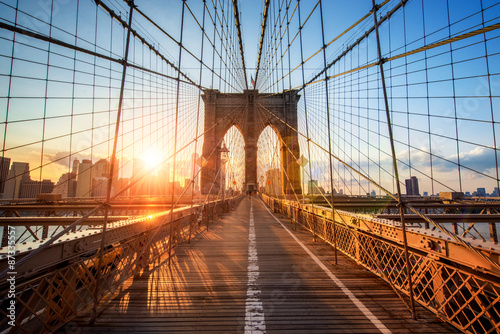 Naklejka - mata magnetyczna na lodówkę Brooklyn Bridge in New York City USA