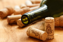Wine Corks And Bottle