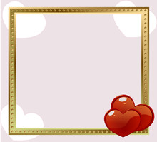 Gold Frame Red Hearts