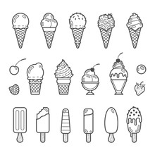 Vector Icon Set Of Yummy Ice Cream