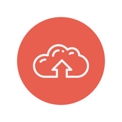 Canvas Print - Cloud upload thin line icon