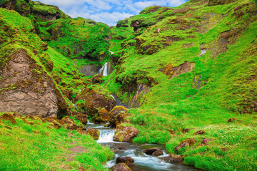 Sticker - Gorgeous  waterfall from glacier