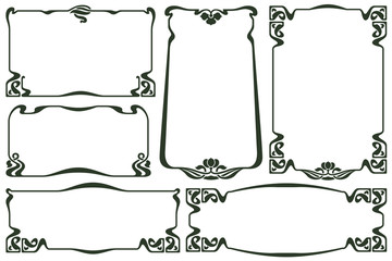 Wall Mural - Vector abstract label from bound lines and flowers
