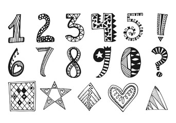 Hand drawn numbers collection