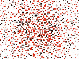Poster - Abstract of squares and rectangles in red on a white background