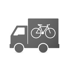 Poster - Isolated delivery truck icon with a bicycle