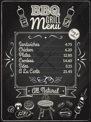 Sticker - Grill Menu Chalkboard